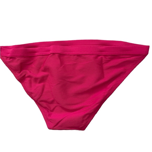 J Crew Ribbed Trim Lo Rise Hipster Full Coverage Bikini Bottom Red S (4-6) NWT - Picture 3 of 7